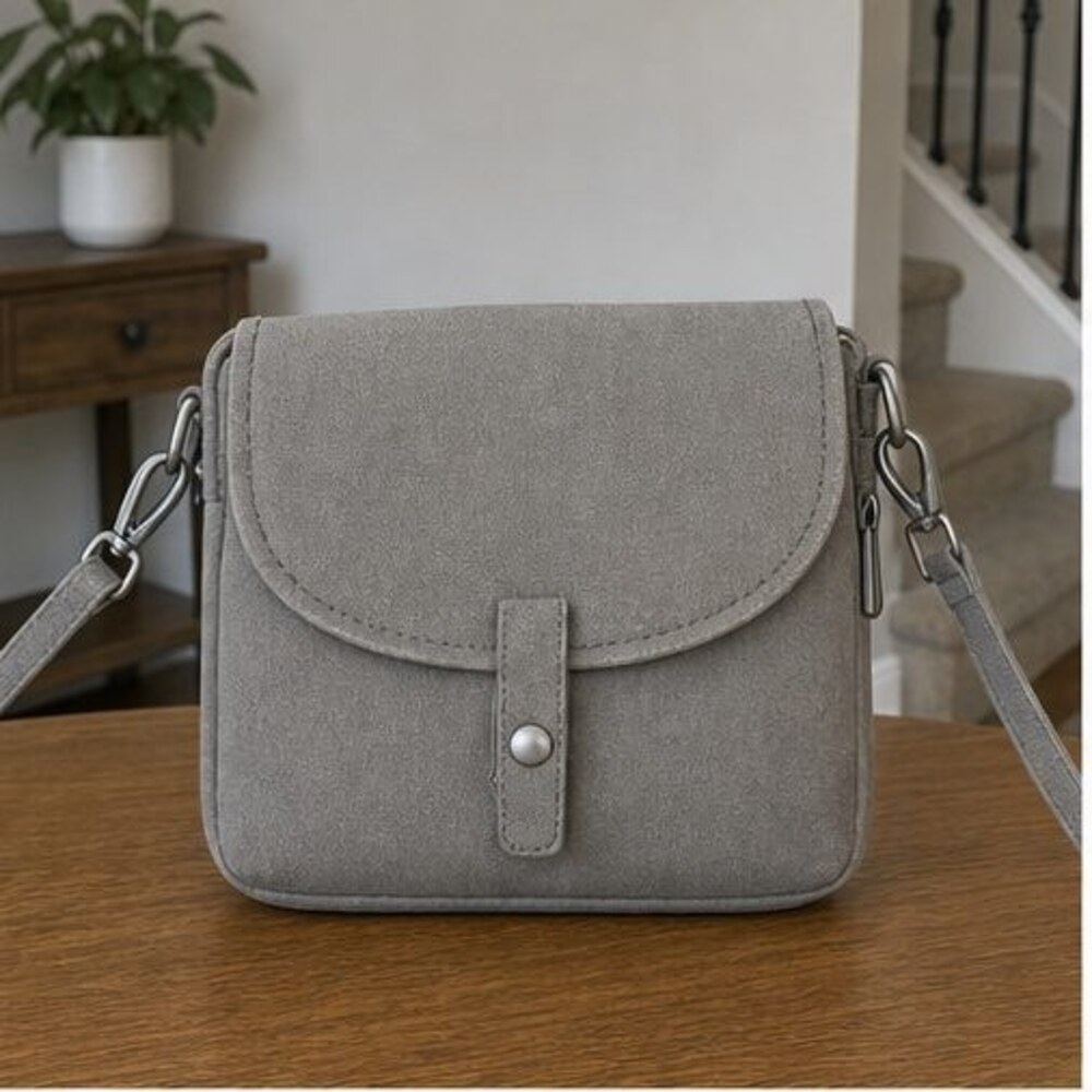 Gray Nylon Crossbody Bag